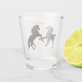 Paar Horse Shot Glass Cheers - Benutzerdefinierter Schnapsglas (Rückseite)