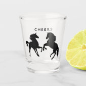 Paar Horse Shot Glass Cheers - Benutzerdefinierter Schnapsglas (Vorderseite)