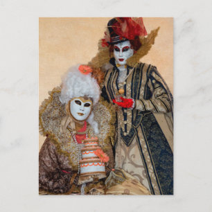 Paar im Karnevalskostüm, Venedig Postkarte