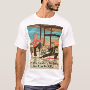 Paar im Stil der Mitte des 20. Jahrhunderts, das T T-Shirt