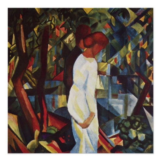 Paar im Wald von August Macke Poster (Vorderseite)