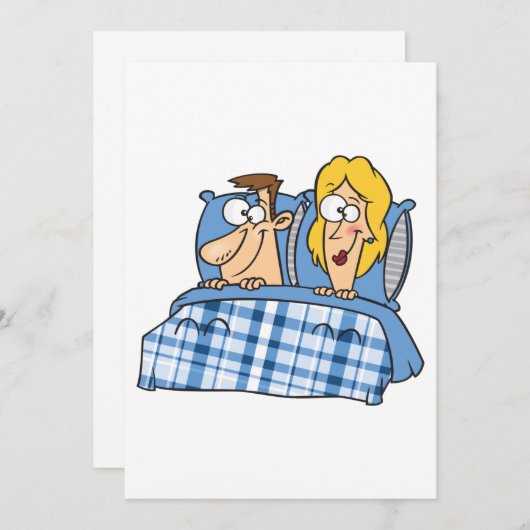 Paar in Bett Einladung (Vorne/Hinten)