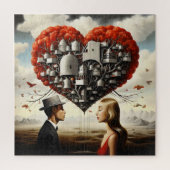Paar in der Liebe Surrealismus Puzzle (Vertikal)