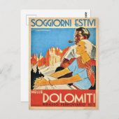 Paar in Dolomites Alpes, Italien Postkarte (Vorne/Hinten)