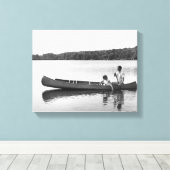 Paar in einem Kanu Leinwanddruck (Insitu (Holzboden))