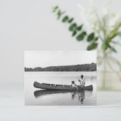 Paar in einem Kanu Postkarte (Stehend Vorderseite)