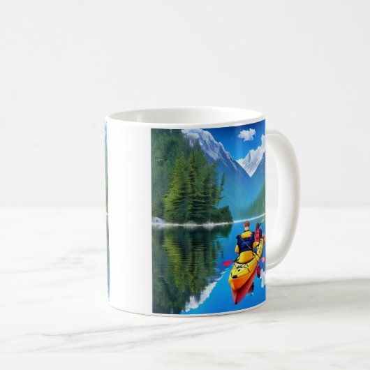 Paar in Kayak | Kayaking Themed Kaffeetasse (VorderseiteRechts)