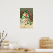 Paar in Kostüm beim Kuchen Poster (Küche)