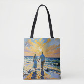 Paar in Liebe am Strand - Tote Tasche (Vorderseite)