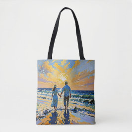 Paar in Liebe am Strand - Tote Tasche