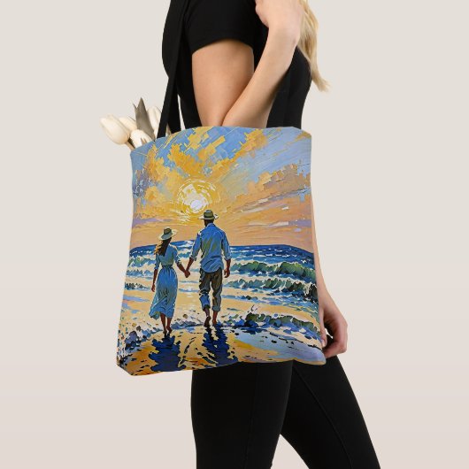 Paar in Liebe am Strand - Tote Tasche (Von Nahem)