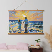 Paar in Liebe am Strand - Wandteppiche (Schlafzimmer)