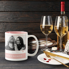 Paar in Liebe I Personalisiert 2 Fotos I Valentine Zweifarbige Tasse
