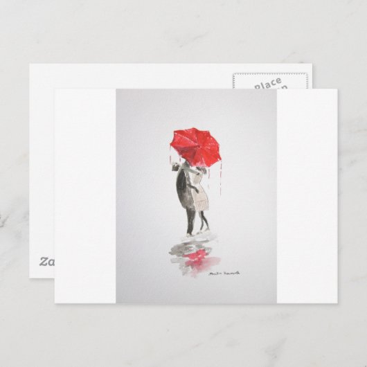 Paar in Liebe küssen Postkarte (Vorne/Hinten)