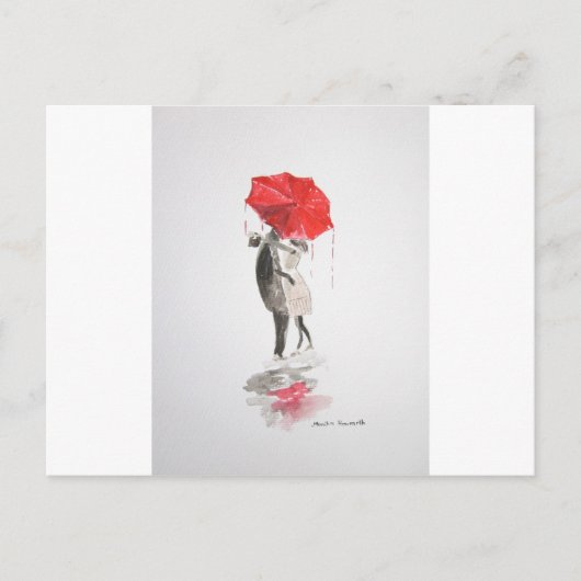 Paar in Liebe küssen Postkarte (Vorderseite)