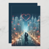 Paar in Liebe mitten in einer Stadt (Vorne/Hinten)