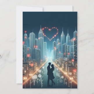 Paar in Liebe mitten in einer Stadt