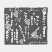 Paar in Liebe Personalisiert Fleecedecke (Vorderseite (Horizontal))