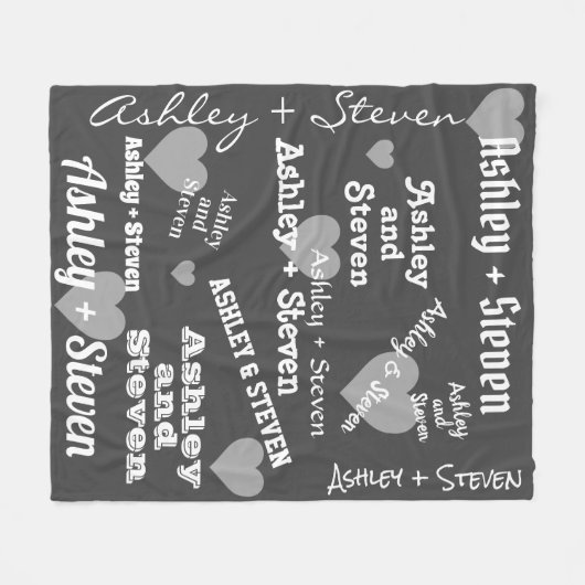 Paar in Liebe Personalisiert Fleecedecke (Vorderseite (Horizontal))