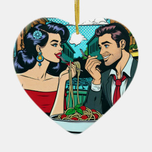 Paar in Liebe Pop Art Keramik Ornament