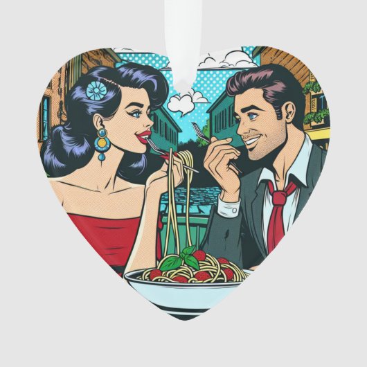 Paar in Liebe | Pop Art Ornament (Vorderseite)