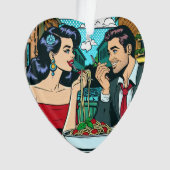 Paar in Liebe | Pop Art Ornament (Vorderseite)