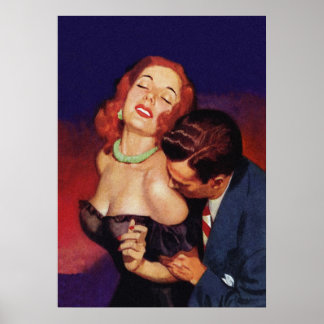 Paar in Liebe Retro Vintage Pulsabdeckung Art Poster