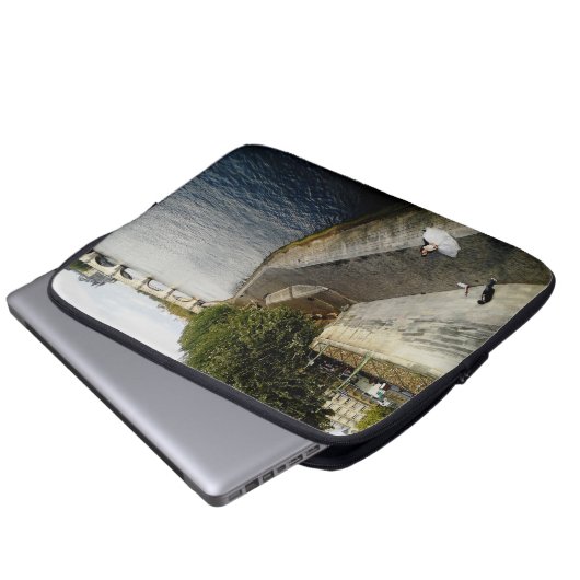 Paar in Paris Laptopschutzhülle (Vorne Knopf)