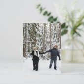 Paar in Wald Postkarte (Stehend Vorderseite)