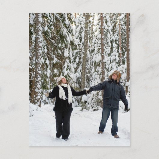 Paar in Wald Postkarte (Vorderseite)