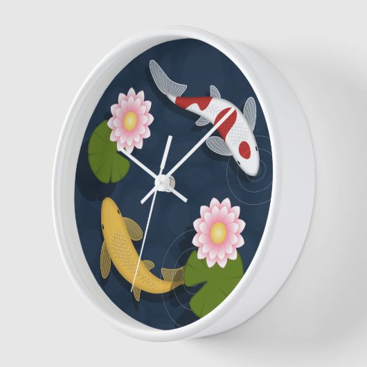 Paar japanischer Koi Fisch Uhr (Winkel)