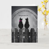 Paar Katzen im Mondlicht Karte (Gelbe Blume)