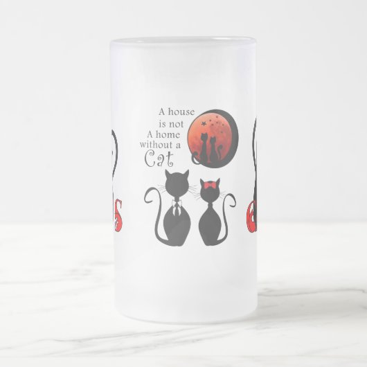 paar Katzen im Zuhause Mattglas Bierglas (Mittel)