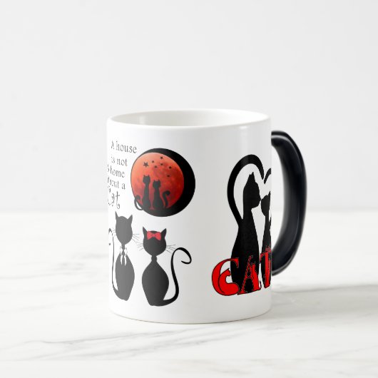 paar Katzen im Zuhause Verwandlungstasse (VorderseiteRechts)