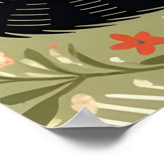 Paar Katzen in Liebe mit Blumenkohl Poster (Ecke)