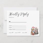 Paar Katzen in Liebe RSVP Karte (Vorderseite)