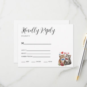 Paar Katzen in Liebe RSVP Karte