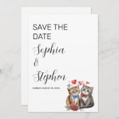 Paar Katzen in Liebe Save The Date (Vorne/Hinten)