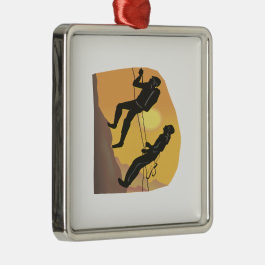 Paar-Klettern Silbernes Ornament (Rechts)
