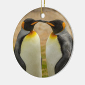 Paar König Pinguine, Falklands Keramik Ornament (Links)