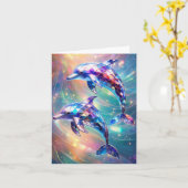 Paar Kristalldelfine Karte (Gelbe Blume)