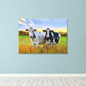 Paar Kühe auf der Weide Leinwanddruck (Insitu (Holzboden))