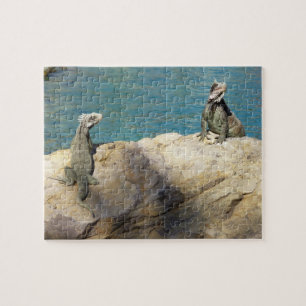 Paar Leguane Tropische Tierfotografie Puzzle