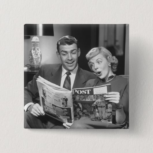 Paar-Lesezeitschrift Button (Vorderseite)