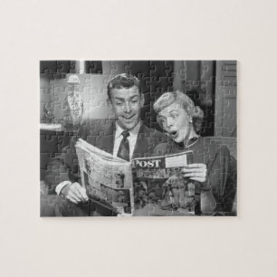 Paar-Lesezeitschrift Puzzle