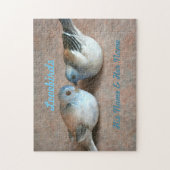 Paar Lovebirds mit Seinen und ihren Namen Puzzle (Vertikal)