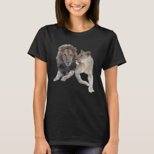 Paar Löwinnen Raubkatze Katze in Afrika T-Shirt
