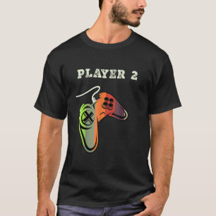 Paar Matching Gamer Gaming Spieler 1 Spieler 2 T-Shirt