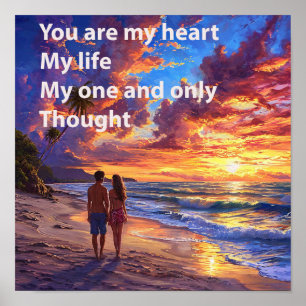 🌅 Paar Meer Liebe Romantische Valentinstag Inspir Poster