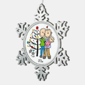 Paar mit Baby Girl und Cat Snowflake Ornament (Rechts)